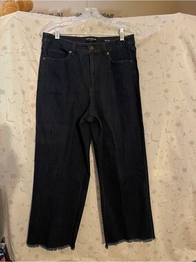 Womens Dark Blue wide-Leg Jeans